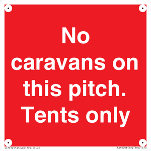 No caravans on this pitch. Tents only